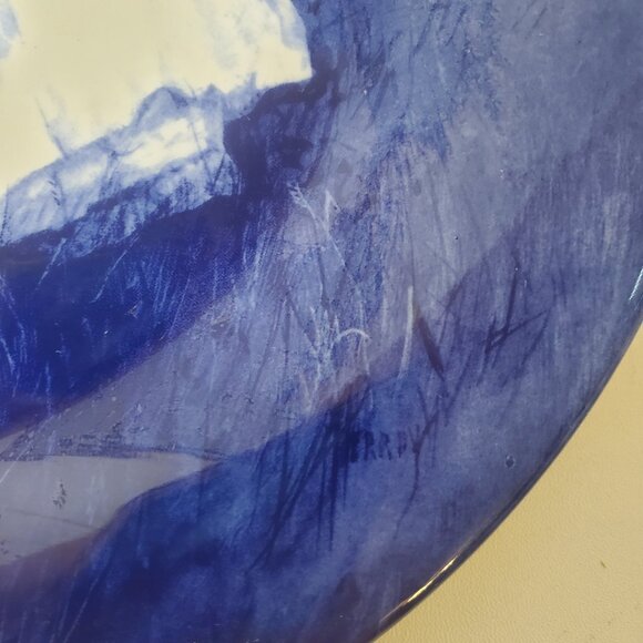 DJC Collectables Blue & White Children Wall Plate Royal Doulton Style, England - Picture 6 of 6